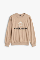 Women Branded Graphic Sweatshirt - Camel