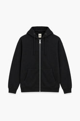 Women Branded Fleece Zipper Hoodie - Black