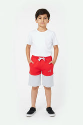 Boys Jersey Short - Gray & Red
