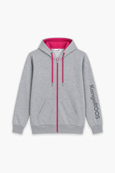 Women Branded Fleece Zipper Hoodie - Grey