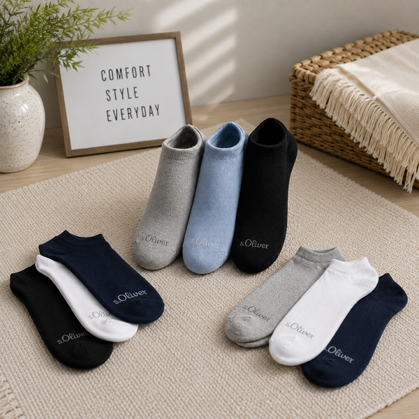 Branded S.Oliver Mens Ankle Socks (Assorted Pack of 3 )