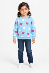 Girls Branded Graphic Sweatshirt - L/Blue