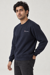Men Branded Fleece Sweatshirt - D/Blue