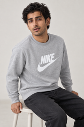 Men Branded Fleece Sweatshirt - Grey
