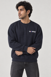 Men Branded Graphic Sweatshirt - D/Blue