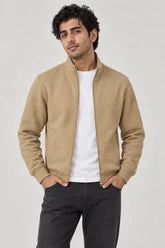 Men Branded Zipper - Camel