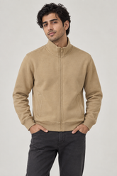 Men Branded Zipper - Camel