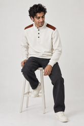 Men Branded Mockneck - Fawn