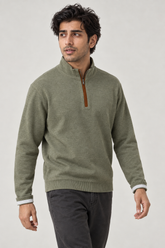 Men Branded Mockneck - Green