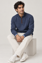 Men Branded Mockneck - Blue