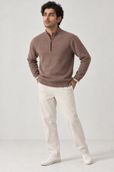 Men Branded Mockneck - Brown
