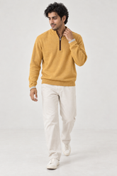 Men Branded Mockneck - Mustard