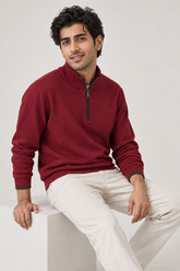 Men Branded Mockneck - Maroon