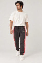 Men Branded Fleece Trouser - Charcoal