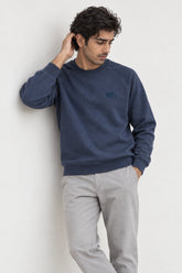 Men Branded Graphic Sweatshirt - Navy Blue