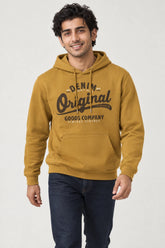 Men Branded Pull Over Hoodie - Mustard