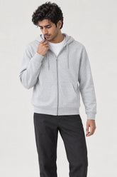 Men Branded Hoodie Zipper - L/Grey
