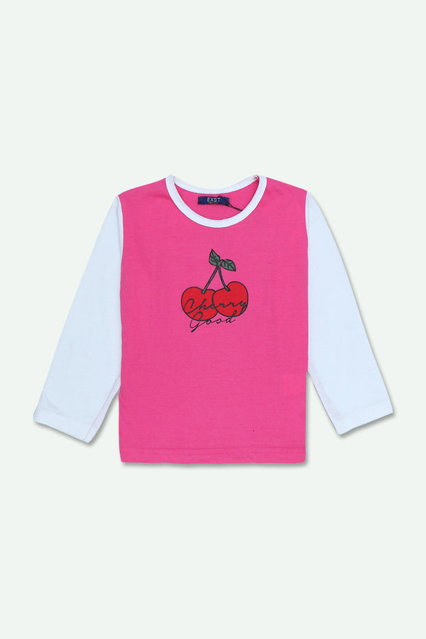 Girls Lycra T-Shirt - Hot Pink