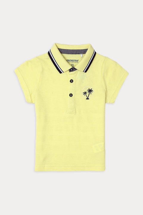 Boys Branded Polo - Yellow