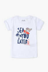 Boys Branded Graphic T-Shirt - White