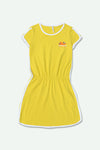 Girl Branded Graphic Frock - Yellow