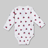 Girls Watermelon Slice Romper - White