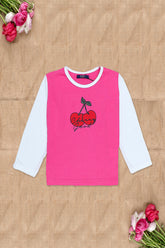 Girls Lycra T-Shirt - Hot Pink