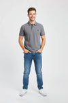 Men Pique Polo - Grey