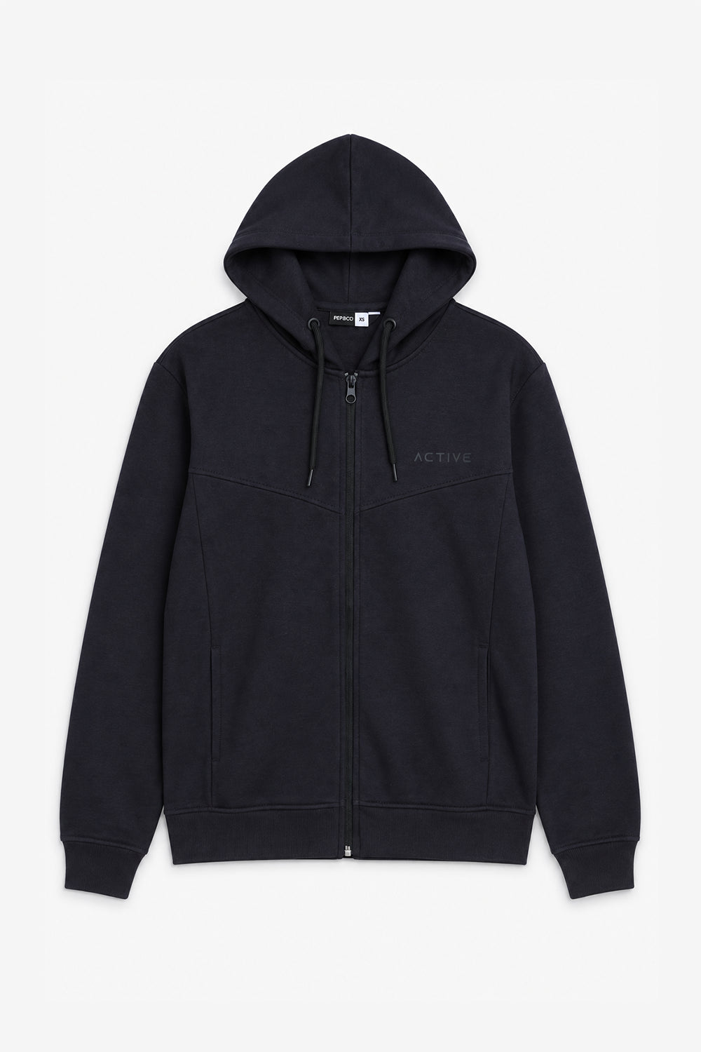 Men Branded Zipper Hoodie - Navy