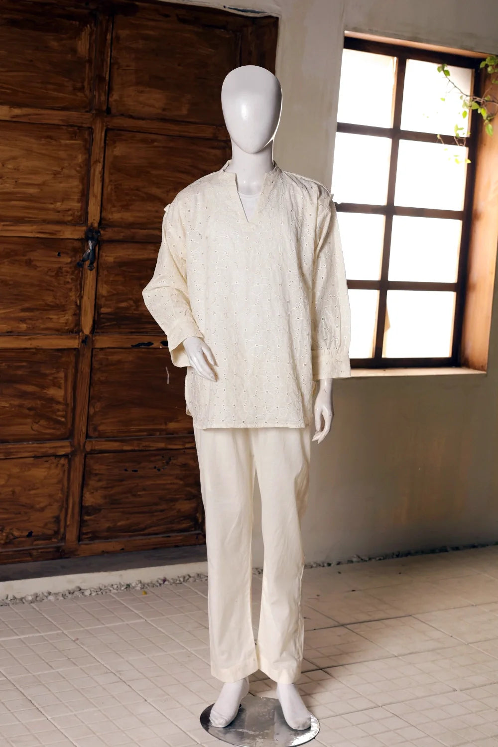 2 PIECE EMB LAWN SUIT
