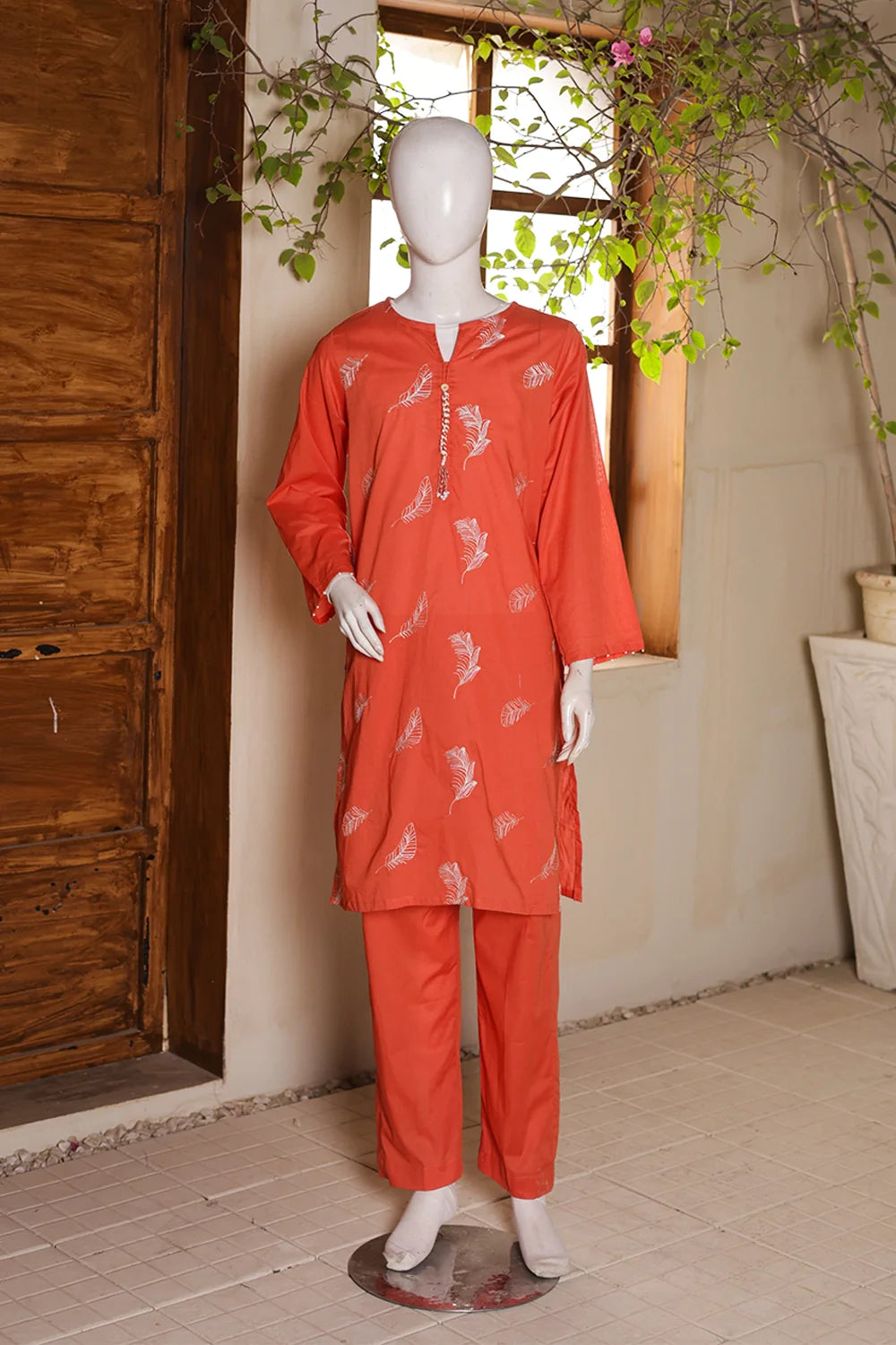 2 PIECE EMB LAWN SUIT