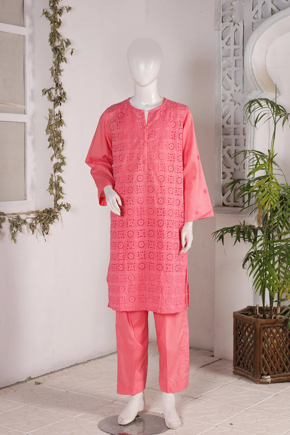2 PIECE EMB LAWN SUIT