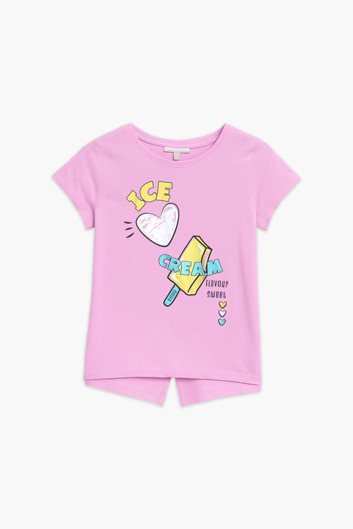 Girls Branded Graphic T-Shirt - Pink