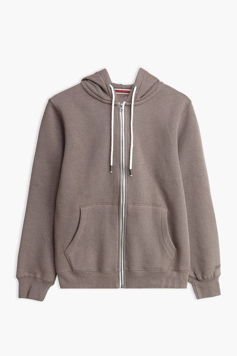 Men Branded Zipper Hoodie - Brown