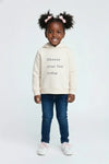 Girls Branded Pullover Hoodie - Cream