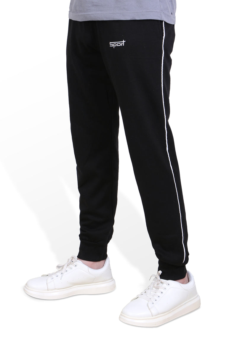 Men Branded Fleece Trouser - Black– Expostorepk