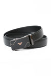 Men Leather Belt Automatic Buckle - Black