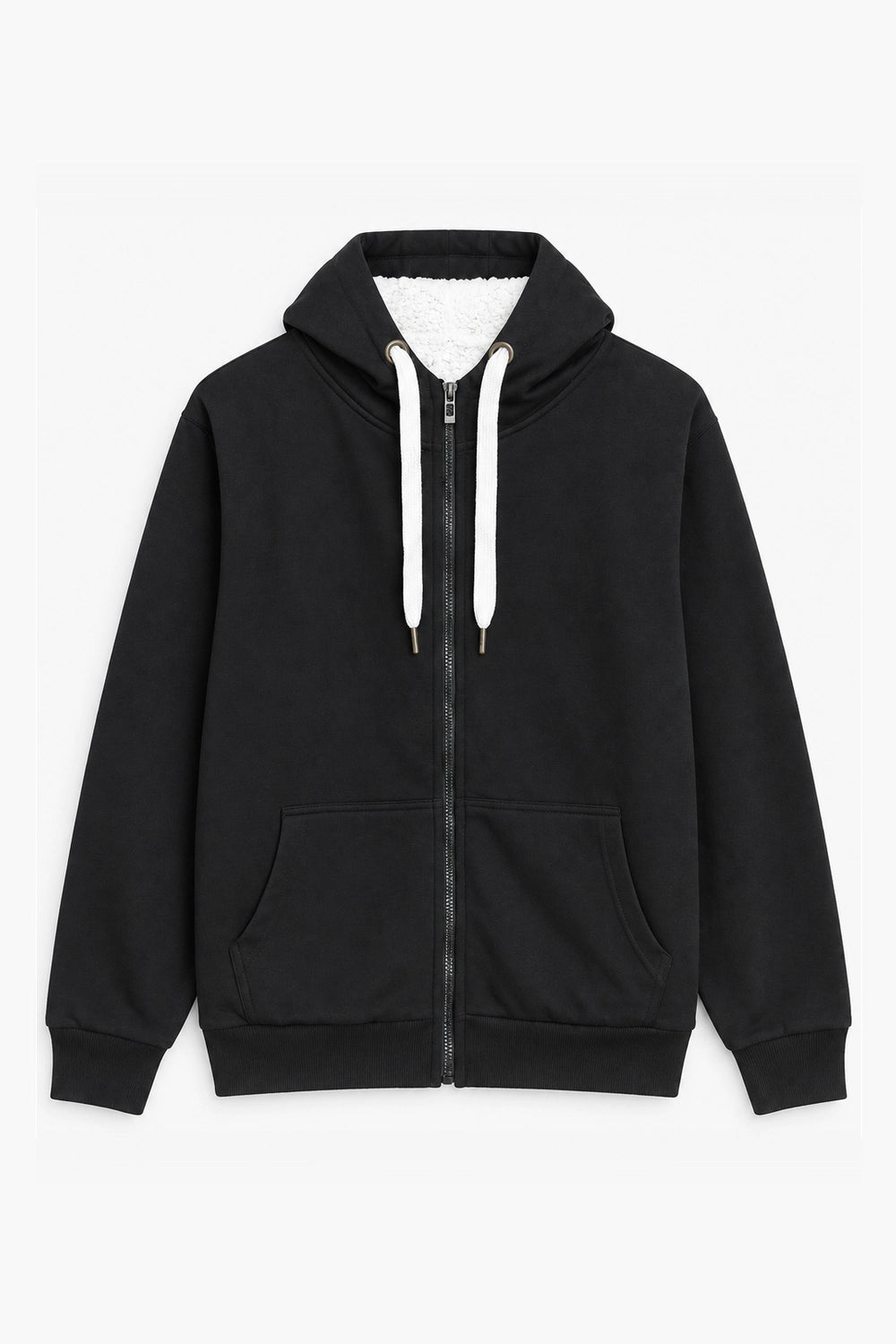 Men Branded Hoodie Zipper - Black