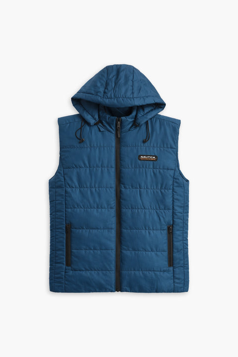 Men Branded Puffer Jacket Sleeveless - C/Green