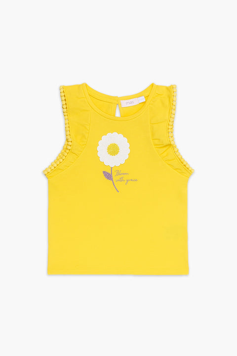 Girls Branded T-Shirt - Yellow