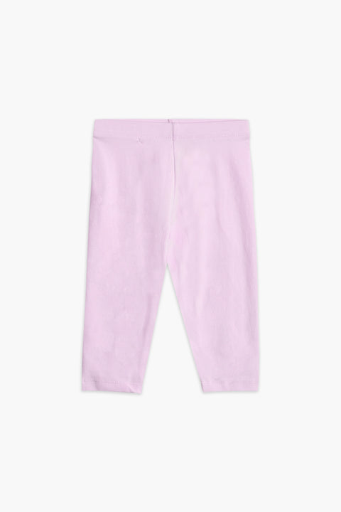 Girls Branded Capri - Baby Pink