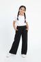 Girls Branded Fleece Pajama - Black