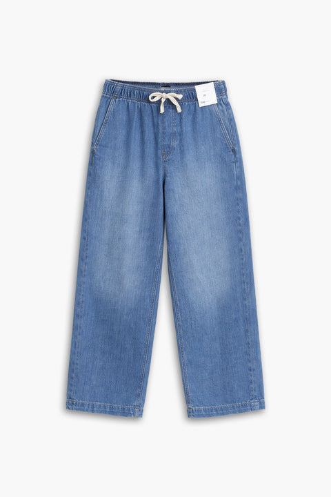 Women's Branded Wide Leg Jeans - BLUE