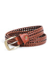 Men Leather Chattai Belt - Brown