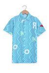 Boys Casual Printed Viscose Shirt - Turquoise