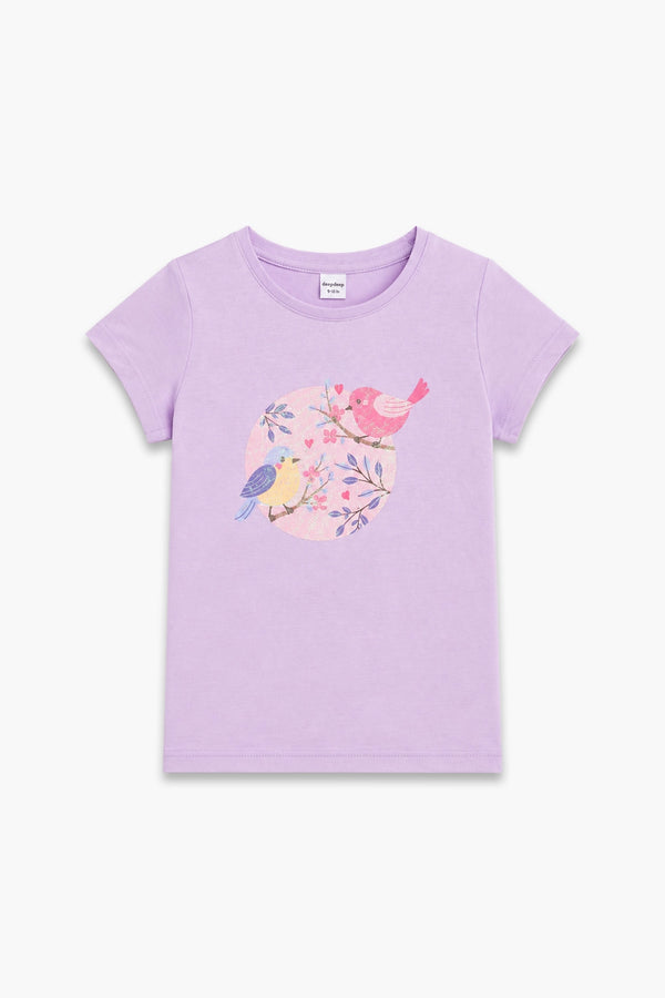 Girls Branded Graphic T-Shirt - Purple