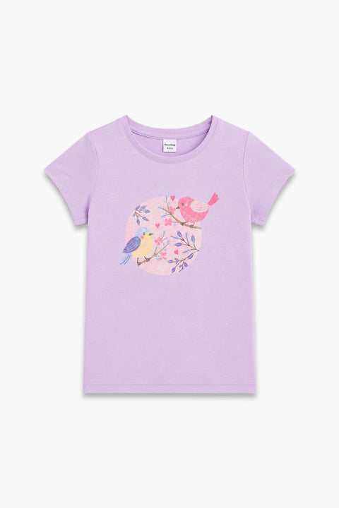 Girls Branded Graphic T-Shirt - Purple
