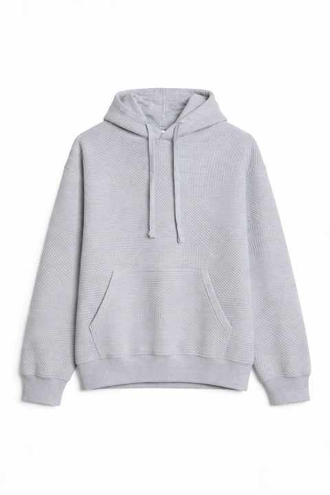 Men Branded Pullover Hoodie - Heather Grey