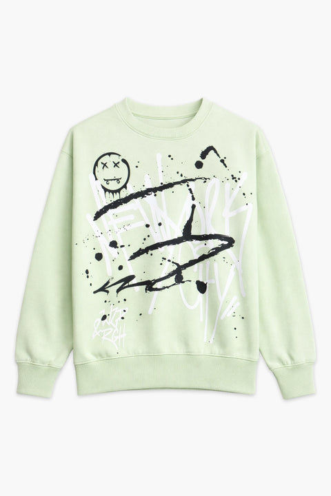 Boys Branded Graphic Sweatshirt - L/Green
