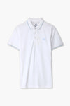 Men Branded Tipping Polo - White